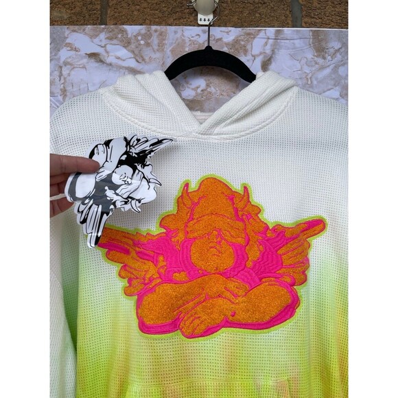 BOYS LIE Sour Patch Racer Ombré Thermal Knit Hoodie size XS/S - Picture 5 of 12